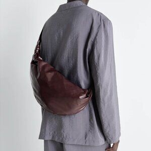 MEDIUM SOFT CROISSANT BAG IN PAPER LEATHER